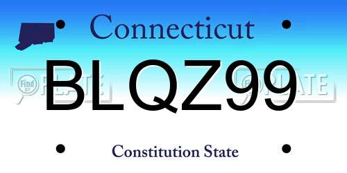 BLQZ99 Connecticut License Plate