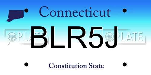 BLR5J Connecticut License Plate