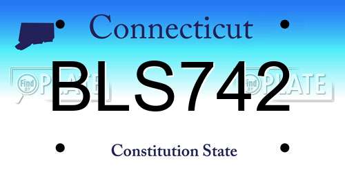 BLS742 Connecticut License Plate