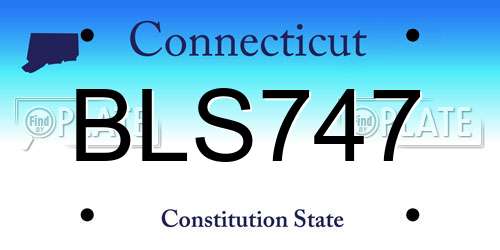 BLS747 Connecticut License Plate