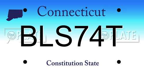BLS74T Connecticut License Plate