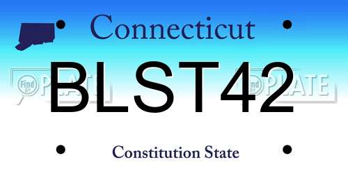 BLST42 Connecticut License Plate