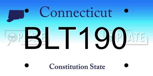 BLT190 Connecticut License Plate