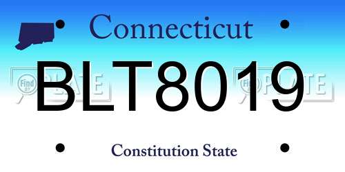 BLT8019 Connecticut License Plate