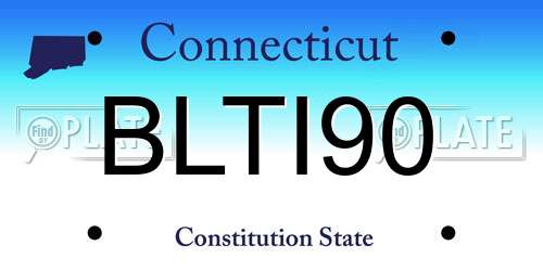 BLTI90 Connecticut License Plate
