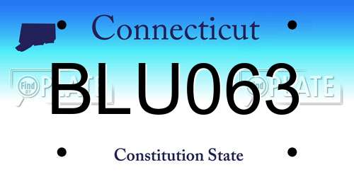 BLU063 Connecticut License Plate