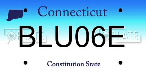 BLU06E Connecticut License Plate