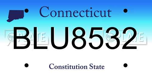 BLU8532 Connecticut License Plate
