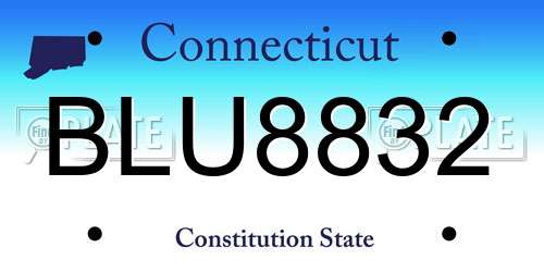 BLU8832 Connecticut License Plate