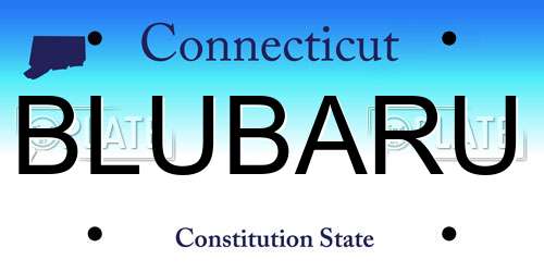 BLUBARU Connecticut License Plate