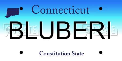 BLUBERI Connecticut License Plate