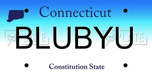 BLUBYU Connecticut License Plate
