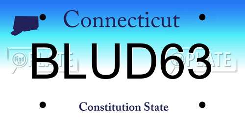 BLUD63 Connecticut License Plate