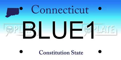 BLUE1 Connecticut License Plate