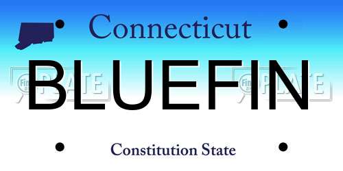 BLUEFIN Connecticut License Plate