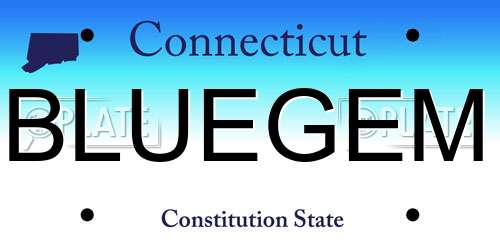 BLUEGEM Connecticut License Plate