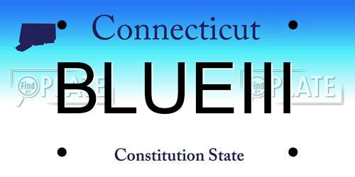 BLUEIII Connecticut License Plate