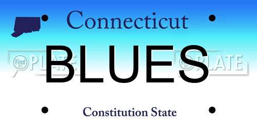 BLUES Connecticut License Plate