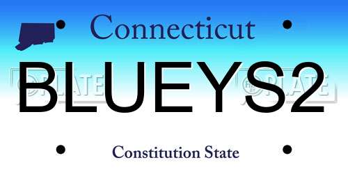BLUEYS2 Connecticut License Plate