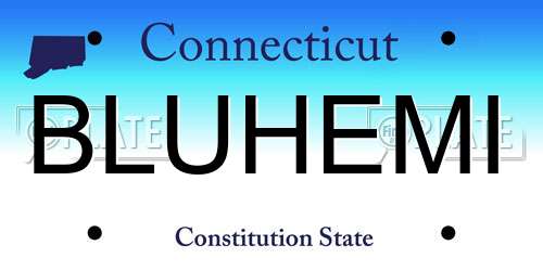 BLUHEMI Connecticut License Plate