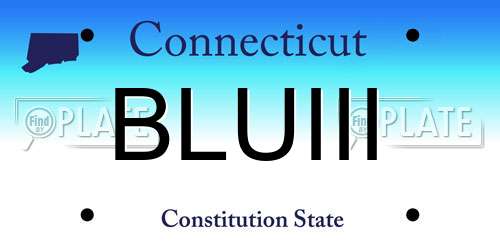 BLUIII Connecticut License Plate