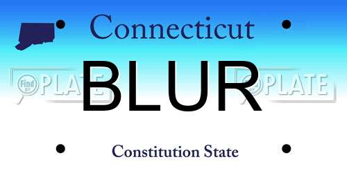 BLUR Connecticut License Plate