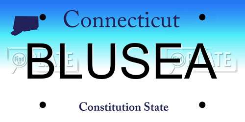 BLUSEA Connecticut License Plate
