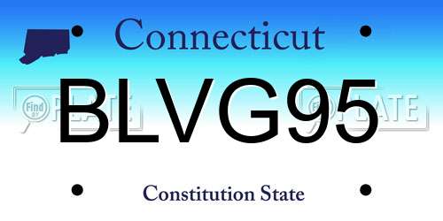 BLVG95 Connecticut License Plate