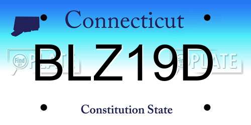 BLZ19D Connecticut License Plate