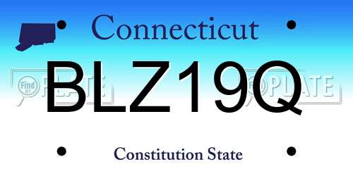 BLZ19Q Connecticut License Plate
