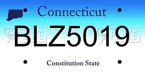 BLZ5019 Connecticut License Plate