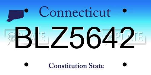 BLZ5642 Connecticut License Plate