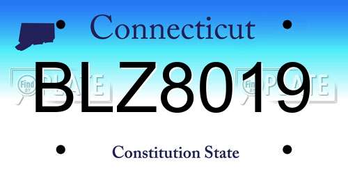 BLZ8019 Connecticut License Plate