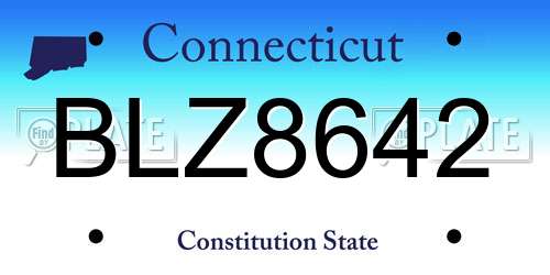 BLZ8642 Connecticut License Plate