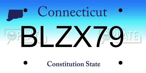 BLZX79 Connecticut License Plate