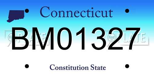 BM01327 Connecticut License Plate