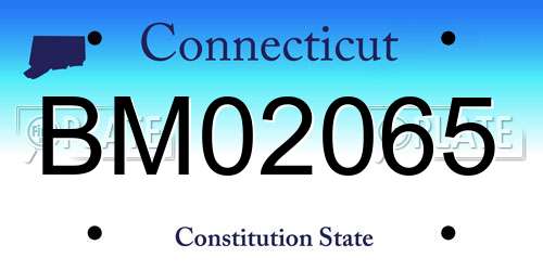 BM02065 Connecticut License Plate