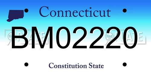 BM02220 Connecticut License Plate