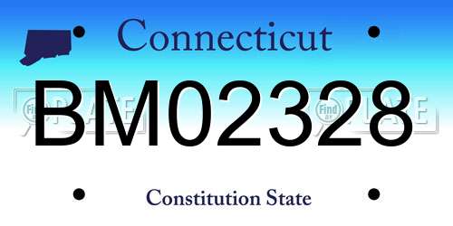 BM02328 Connecticut License Plate