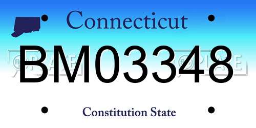 BM03348 Connecticut License Plate