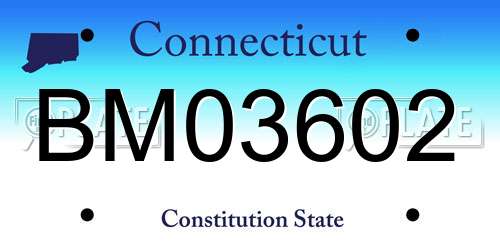 BM03602 Connecticut License Plate