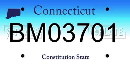 BM03701 Connecticut License Plate