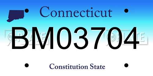 BM03704 Connecticut License Plate