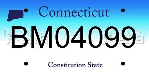 BM04099 Connecticut License Plate