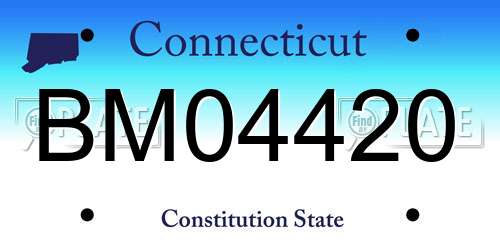 BM04420 Connecticut License Plate