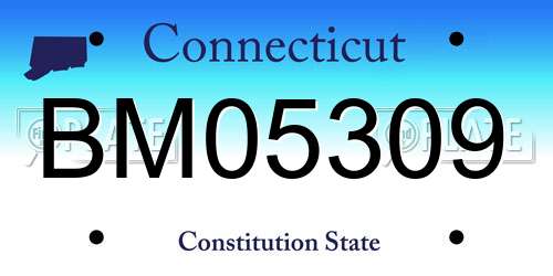 BM05309 Connecticut License Plate