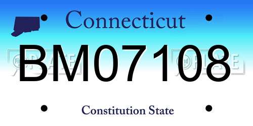 BM07108 Connecticut License Plate