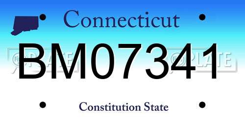 BM07341 Connecticut License Plate