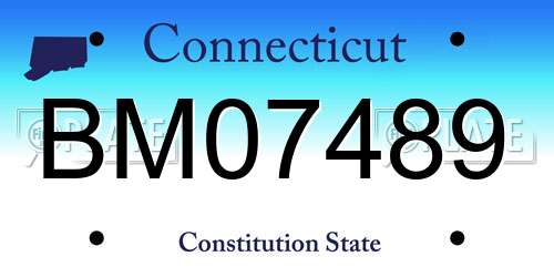 BM07489 Connecticut License Plate