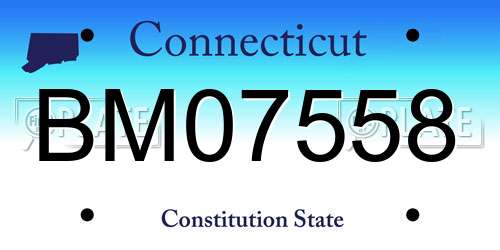 BM07558 Connecticut License Plate